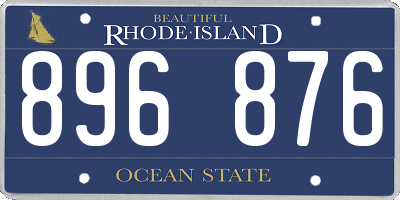 RI license plate 896876