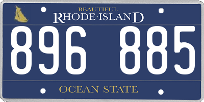 RI license plate 896885