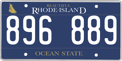 RI license plate 896889