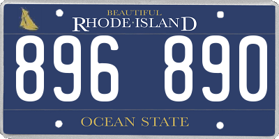 RI license plate 896890
