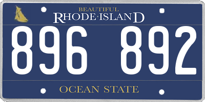 RI license plate 896892