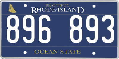 RI license plate 896893