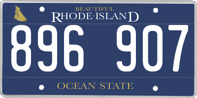 RI license plate 896907