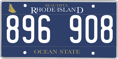 RI license plate 896908