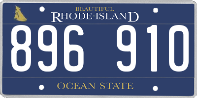 RI license plate 896910