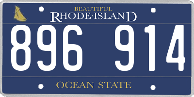 RI license plate 896914