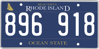 RI license plate 896918