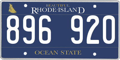 RI license plate 896920