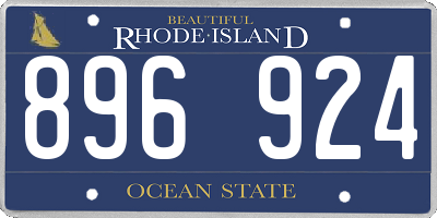 RI license plate 896924