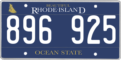 RI license plate 896925