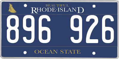 RI license plate 896926