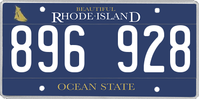 RI license plate 896928