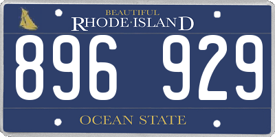 RI license plate 896929