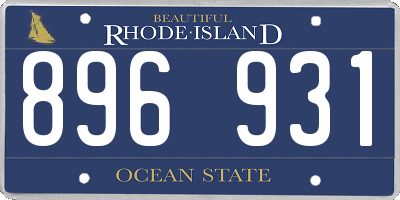 RI license plate 896931