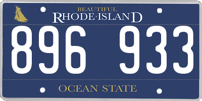 RI license plate 896933