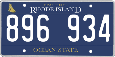 RI license plate 896934