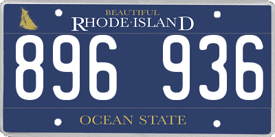 RI license plate 896936