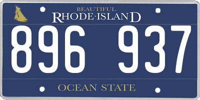 RI license plate 896937