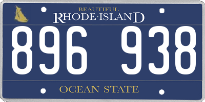 RI license plate 896938