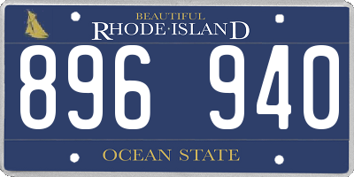 RI license plate 896940