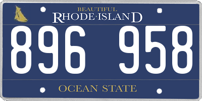 RI license plate 896958