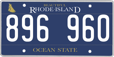 RI license plate 896960