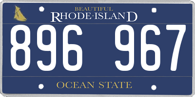RI license plate 896967