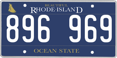 RI license plate 896969