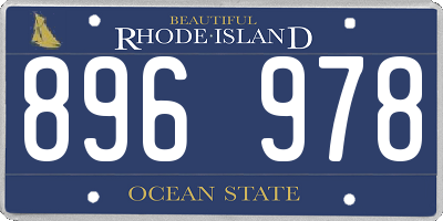 RI license plate 896978