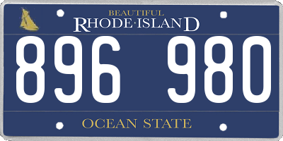 RI license plate 896980