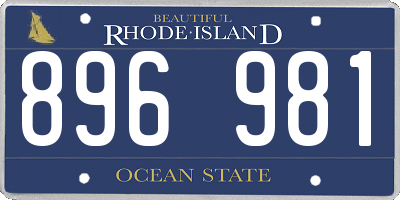 RI license plate 896981