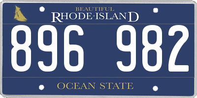 RI license plate 896982