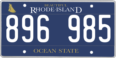 RI license plate 896985