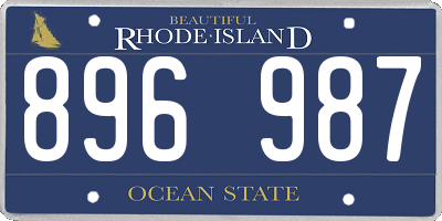 RI license plate 896987