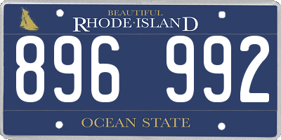 RI license plate 896992