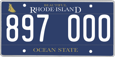 RI license plate 897000