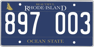RI license plate 897003