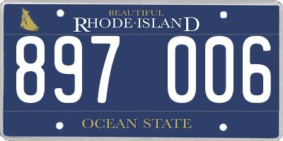 RI license plate 897006