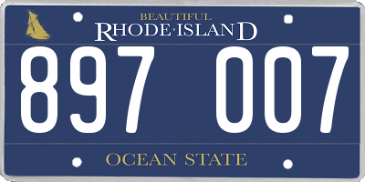 RI license plate 897007