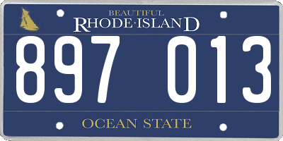 RI license plate 897013