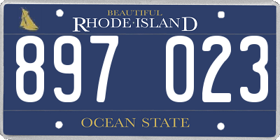 RI license plate 897023