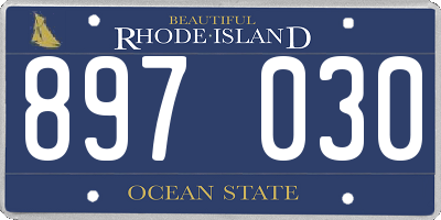 RI license plate 897030