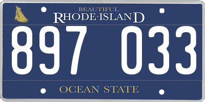RI license plate 897033