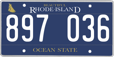 RI license plate 897036