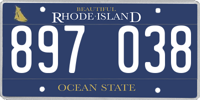 RI license plate 897038