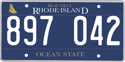 RI license plate 897042