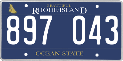 RI license plate 897043