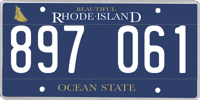 RI license plate 897061