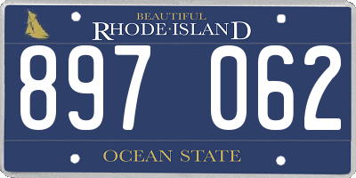 RI license plate 897062