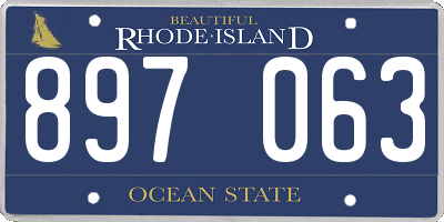 RI license plate 897063